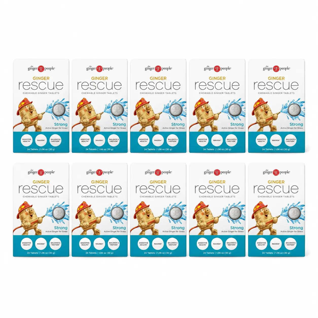 Ginger Rescue Strong Ginger Ginger Chewable Tablets by The Ginger People Drug Free 5.5 oz