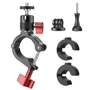 Aluminum alloy handlebar mount compatible with a wide range of 360° action cameras. Sturdy and reliable with anti-shake and shock-absorbing features—ideal for cycling, motorcycling, and outdoor adventures.