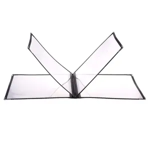 Restaurant Menu Covers Book for Bar Cafe Kitchen - Menu Holder Folder Fits A4 Size Paper, 4 Pages 8 Views, Transparent Vinyl with Black Stitched Edge