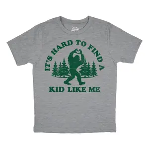 Youth Funny T Shirts Its Hard To Find A Kid Like Me Sarcastic Bigfoot Tee For Kids Funny T Shirts Novelty Tees for Kids Light Grey