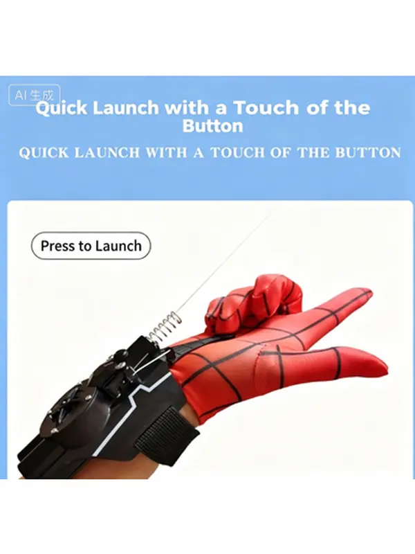 Kids Superhero Web‑Sling Launcher Glove, Fun Costume Accessory Toy