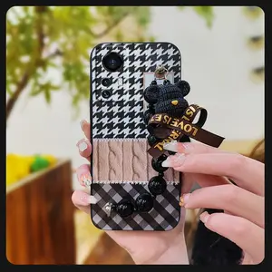 Bear bracelet silicone Phone Case For Xiaomi 12 Lite soft case Anti-knock Black pearl pendant Waterproof Cartoon Back Cover cute Simplicity Dirt-resistant protective case
