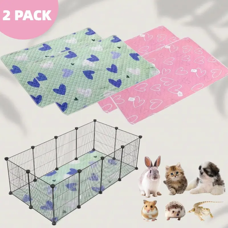2-Pack Reusable Pet Cage Mat Set, Durable Washable Nylon Mats 27x19 Inches, Ideal for Small Pets, Kitten & Animals, Easy Clean Comfort Beds