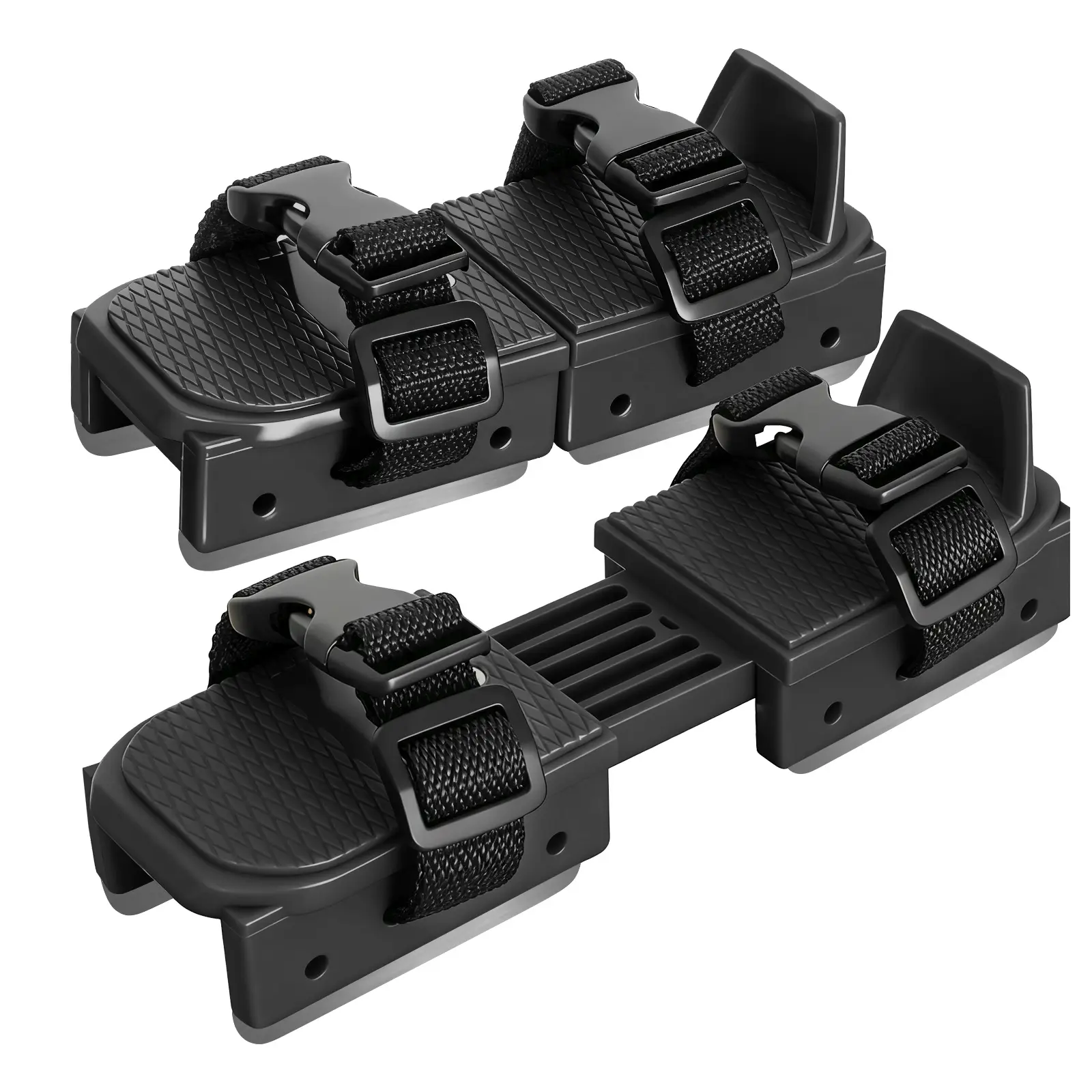 Nattork Toddler Ice Skates, Adjustable Plastic Double-Runner Blades for First-Time Skaters, Encourages Balance Training with Dual-Buckle Straps, Nylon, 2-5 Years, Adjustable Size
