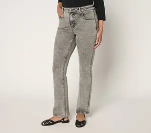 Women with Control Contour Curves Regular Black Wash Jeans