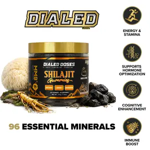 Dialed Moods Shilajit 60 gummies | 30 servings | Supports: Energy & Stamina, Cognitive Clarity, Natural Balance, Immune Boost Daily Supplement Fitness