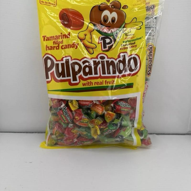 Pulparindo Hard Candy  with Real Fruit, Mango, Tamarind Watermelon & Spicy Flavors, Sweet Snack Mangga Candies 68 counts Each bags (packs 2 ) Party Favor