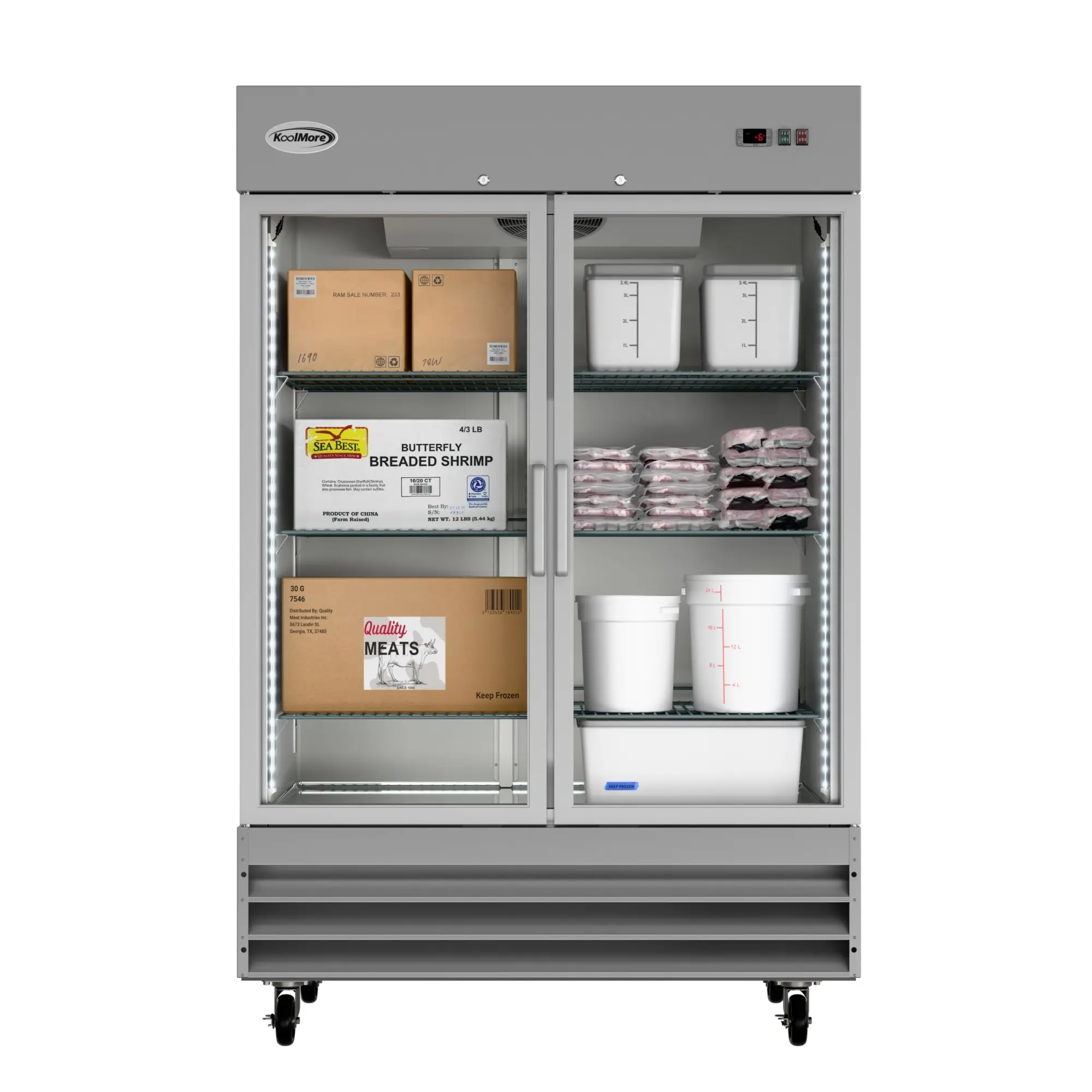 54 in. Two Glass Door Reach-In Freezer 47 cu ft. RIF-2D-GD