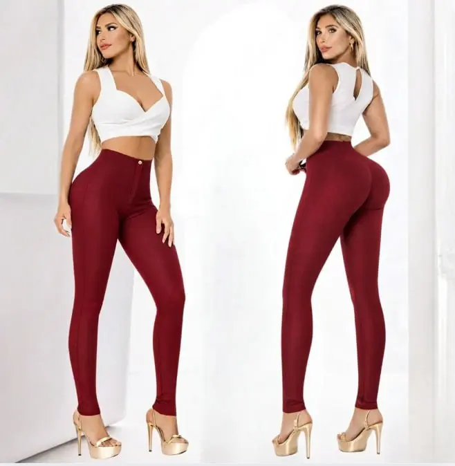 Colombian Skinny Fit Leggings with Built-In Support Panel