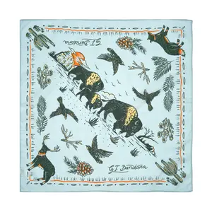 GT BANDANA American Western Animal Print Cotton Bandana 22×22 Inches Multi-Purpose Headwrap