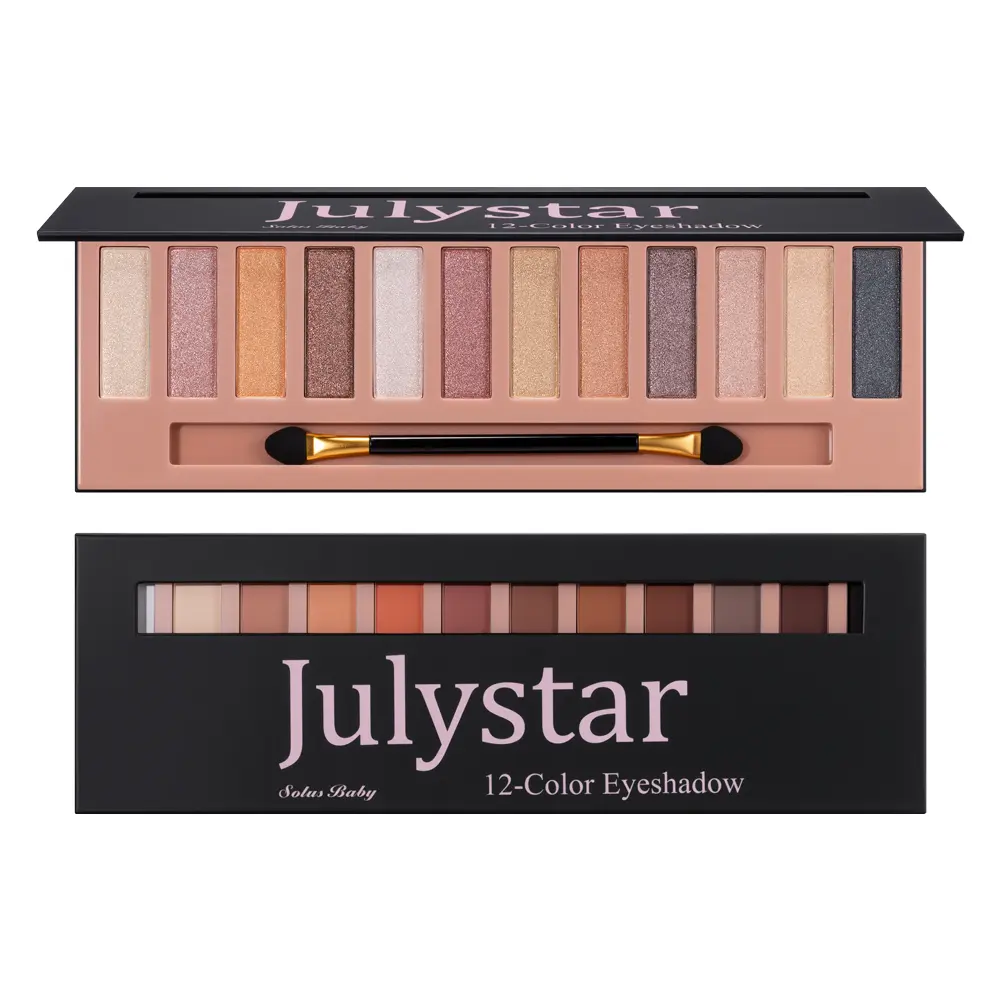 12-Color Nude Eyeshadow Palette, Neutral & Rose Gold  Shimmer Eye Shadow Palette for Mature Skin, Long Lasting Blendable Smokey Makeup Kit with Soft Pink Brown Taupe Shades and Dual End Brush