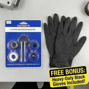 244194 Pump Packing Repair Kit Compatible with Graco 210, 230, 295, 390, 395, 490, 495, 595, 3400 Sprayers + Free Nitrile Gloves