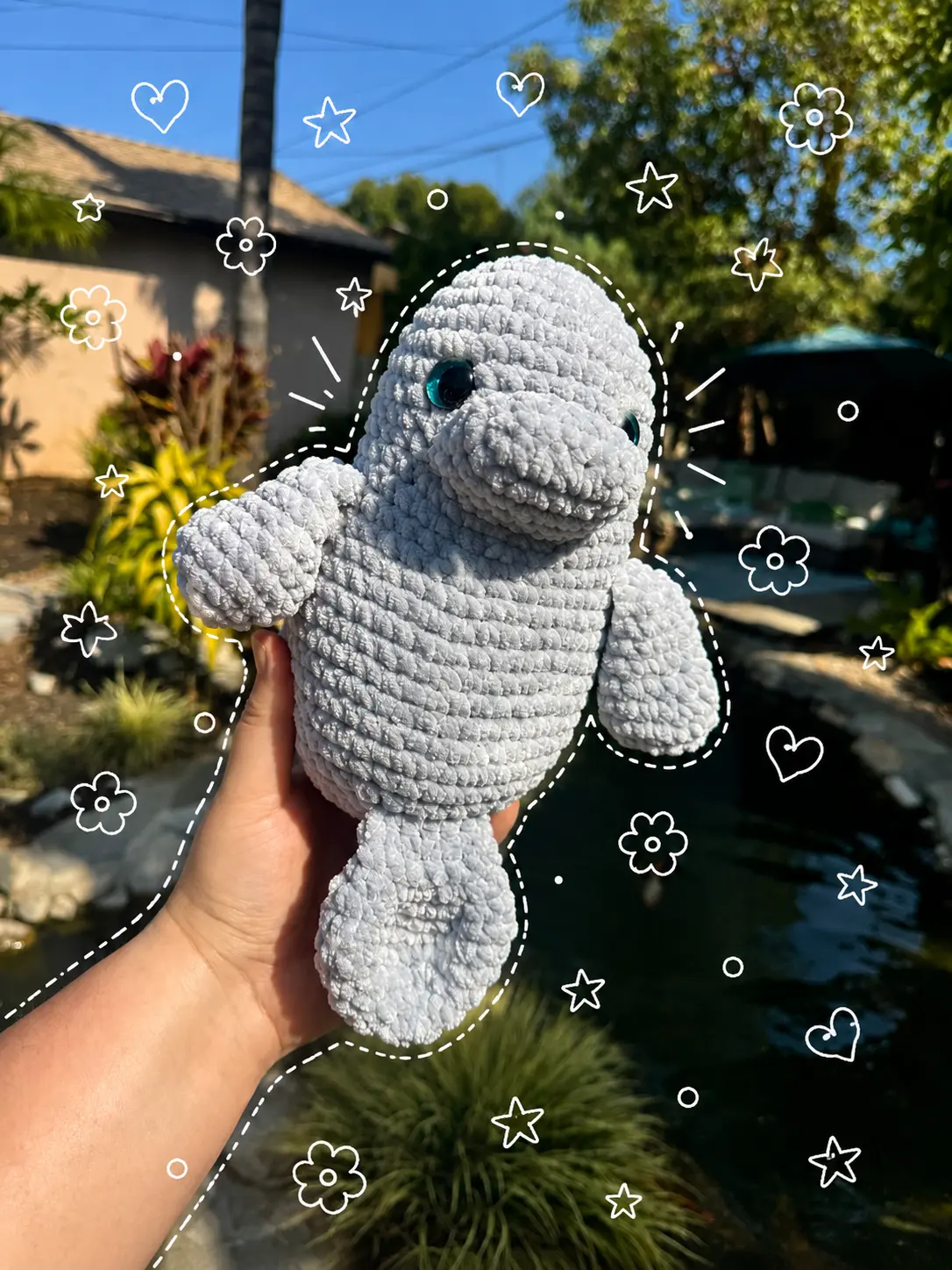 Handmade Crochet Manatee Plush | Cute Sea Cow Plushie