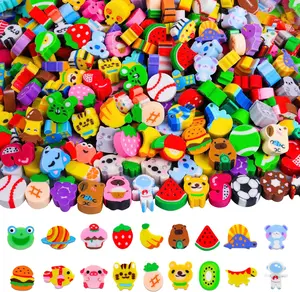 300PCS Mini Erasers for Kids Bulk, Cute Animal & Fruit Pencil Erasers Assortment, Small Classroom Rewards, Party Favor Supplies, Easter Egg Stuffers, School Prizes Goodie Bag Fillers