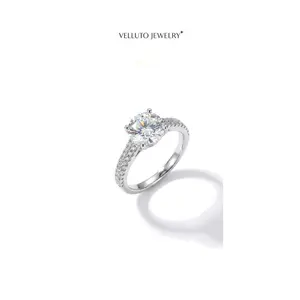 Platinum-plated Moissanite Adjustable Ring, 2.0 Carat Total Weight — Radiant Cut, Superior Optical Performance, Eco-Friendly Materials