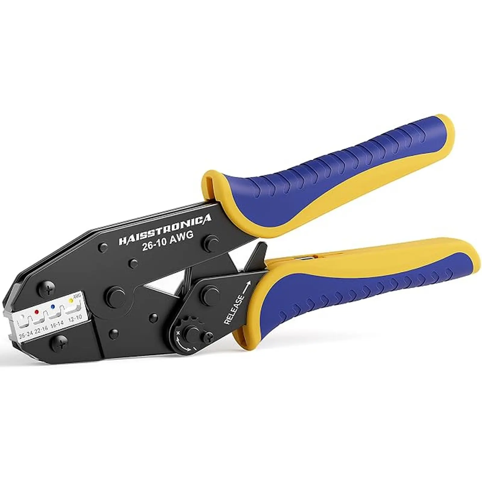 Haisstronica Multi-Function Ratchet Crimping Tool Series: For Heat Shrink tubing, insulated and non-insulated terminals, open-barrel terminals, ferrules, and solar connectors, covering AWG 24–6;Hand Tools, Construction Tools, Ferrule Crimping Pliers