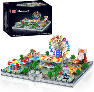 Mould King Large Amusement Park Building Set, DIY Eight-Major Electric Model Kits Include Ferris Wheel, Carousel, etc, Modular Design, Collectible Home Decoration for Teens, Adults(5220 Pcs)