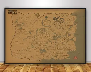 The Legend Of Zelda Hyrule Map Poster , Wall Art , Wall Prints , Home Decor , Kraft Paper Print , Gift Poster , Game Poster 45784 164