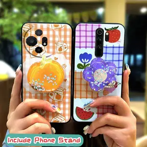 Dirt-resistant Cartoon Phone Case For TCL 50XL 5G/50XL Nxtpaper 5G cute quicksand protective Anti-knock Simplicity Soft Case phone lens protection Waterproof Rotatable stand TPU