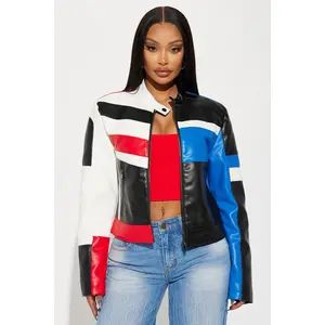 Fast Nights Faux Leather Jacket - Multi Color