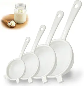 4PCS Lightweight Reusable Nylon Plastic Fine Mesh Strainer Set, Kitchen Utensils for Kefir, Tea, Pasta, Kitchen Colander Sieve