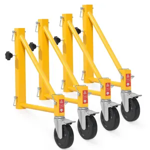 【DealsForYouDays】VEVOR 4-Pack Scaffold Outriggers,  , 1000 lbs Total Load Capacity Baker-Style Scaffolding Accessory with Swivel Casters, Carbon Steel Scaffold Wheel System with Rust Proof Galvanized Surface, Yellow