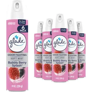 Glade Air Freshener Room Spray, Bubbly Berry Splash Scent, Odor Fighting to Deliver Long Lasting Freshness, 8 Oz, 6 Count
