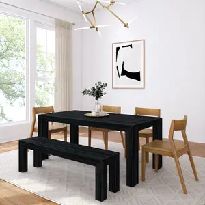 Modern Dining Set with Bench + 4 Chairs