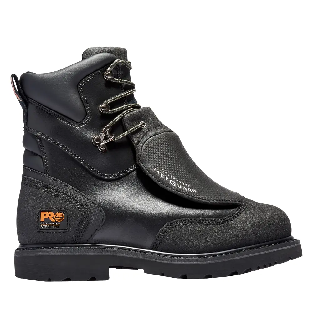 Timberland PRO Mens Met Guard 8 Inch Electrical Steel Toe Work/Duty - Black Timberland PRO Mens Met Guard 8 Inch Electrical Steel Toe Work/Duty - Black