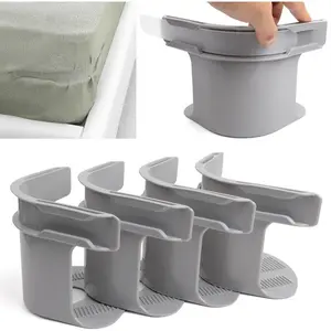 Adjustable Bed Sheet Holder, 4-Count Elastic Super-Grip Bands, Locking Bed Sheet Fasteners and Grippers, Bedding Accessories Suitable for All Beds