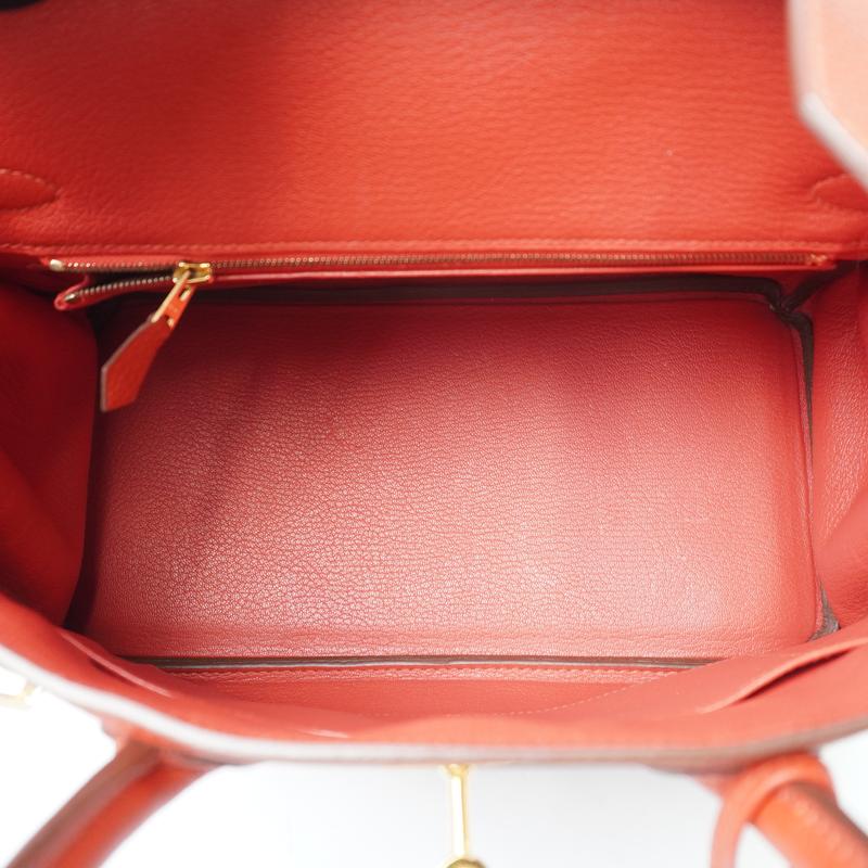 Pre-owned HERMÈS leather Tote Bags Hermes Birkin Handbag Red Togo with Gold Hardware 30 （2016）