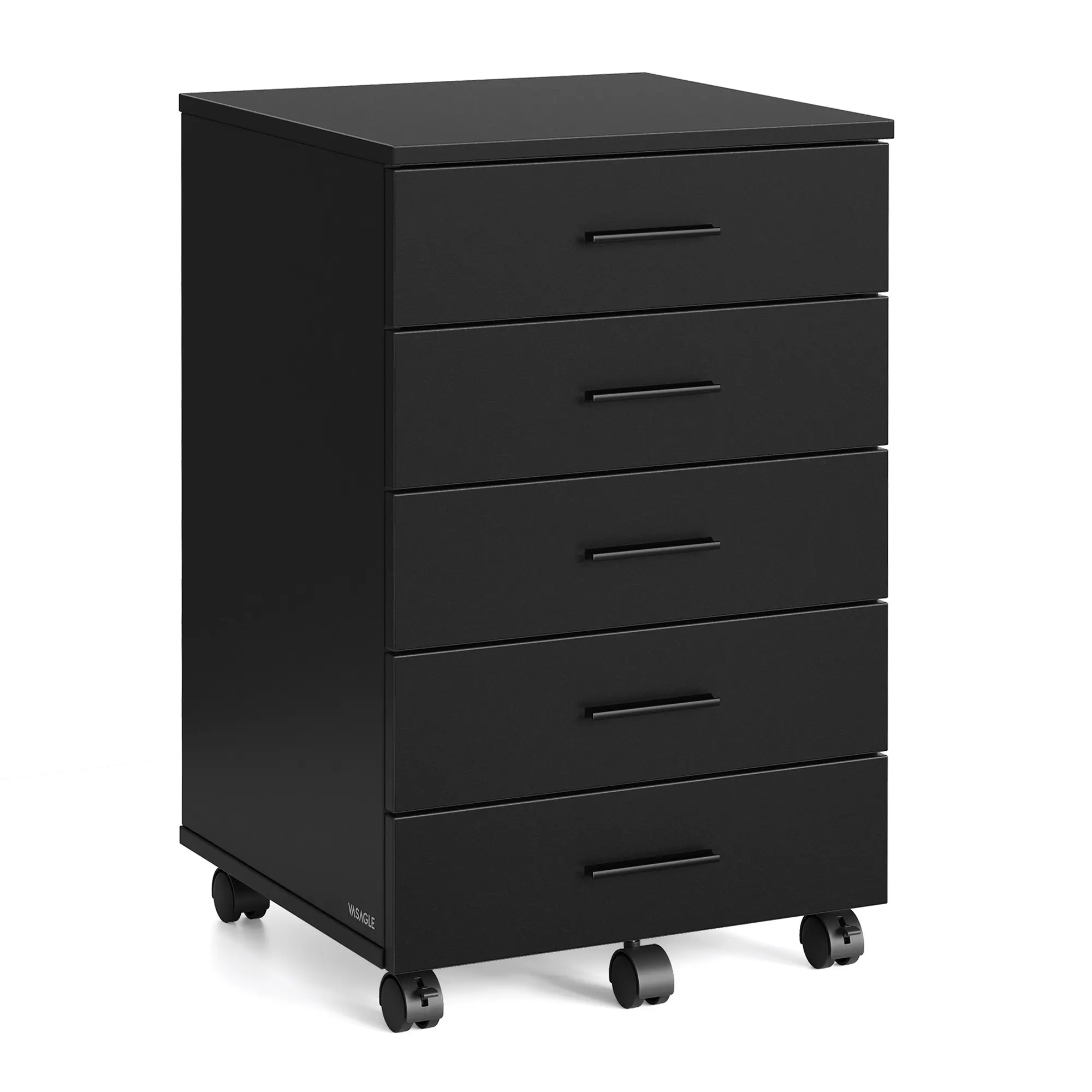 VASAGLE File Cabinet, Mobile Pedestal Filing Cabinet with Wheels, Printer Stand with 5 Drawers, Tool-Free Sliding Rails, for Study, Home Office