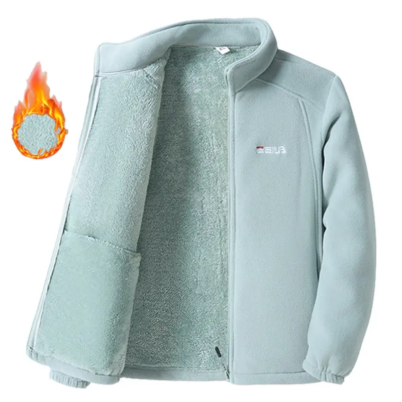 Christmas Dopamine Color Block -Lined Thickened Women's Sporty Casual Jacket, Autumn/Winter Outdoor Warm Thickened Zipper Cardigan Coral Coat, Embroidered Warm Long-Sleeve Outerwear