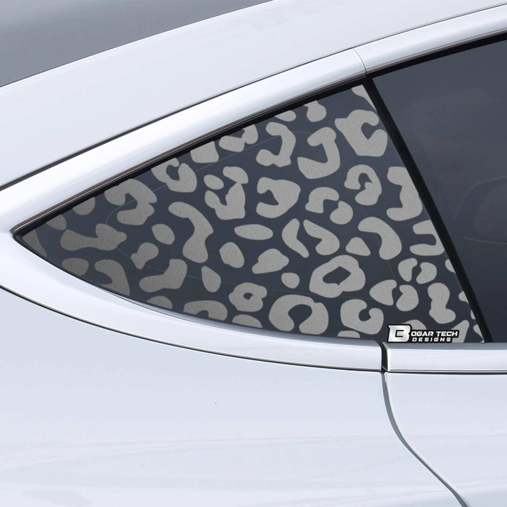 Precut Quarter Window Leopard Print Vinyl Decal Sticker Fits Tesla Model 3