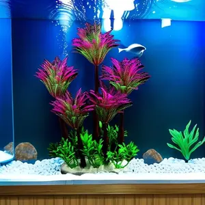 Artificial Fish Tank Plant, Aquatic Plants, 1 Count Lifelike Fake Plant Decoration, Durable Fish Tank Decoration, Aquarium Accessories for Home & Office