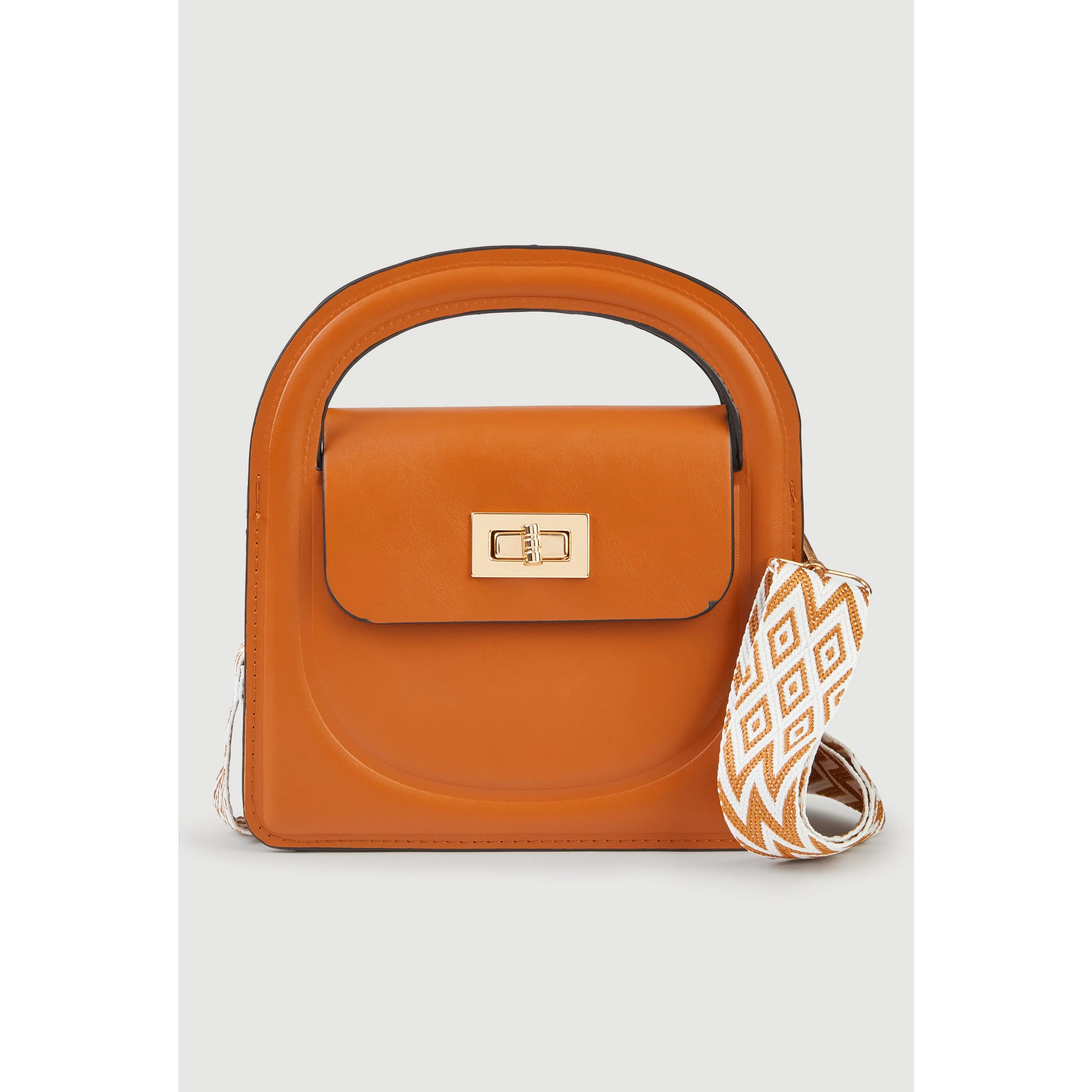 Chevron Strap Convertible Crossbody Handbag