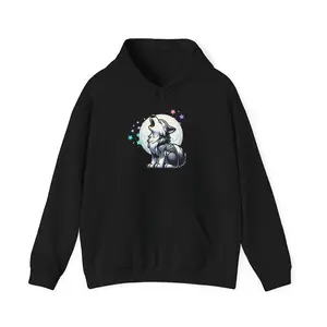 Unisex Wolf Hoodie, Wolf Howling Sweater, Galaxy Wolf Hoodie, Space Wolf Hoodie, Wolf Lovers, Nebula Hoodie Comfort Fabric Comfortable Pocket Print Polyester Cotton
