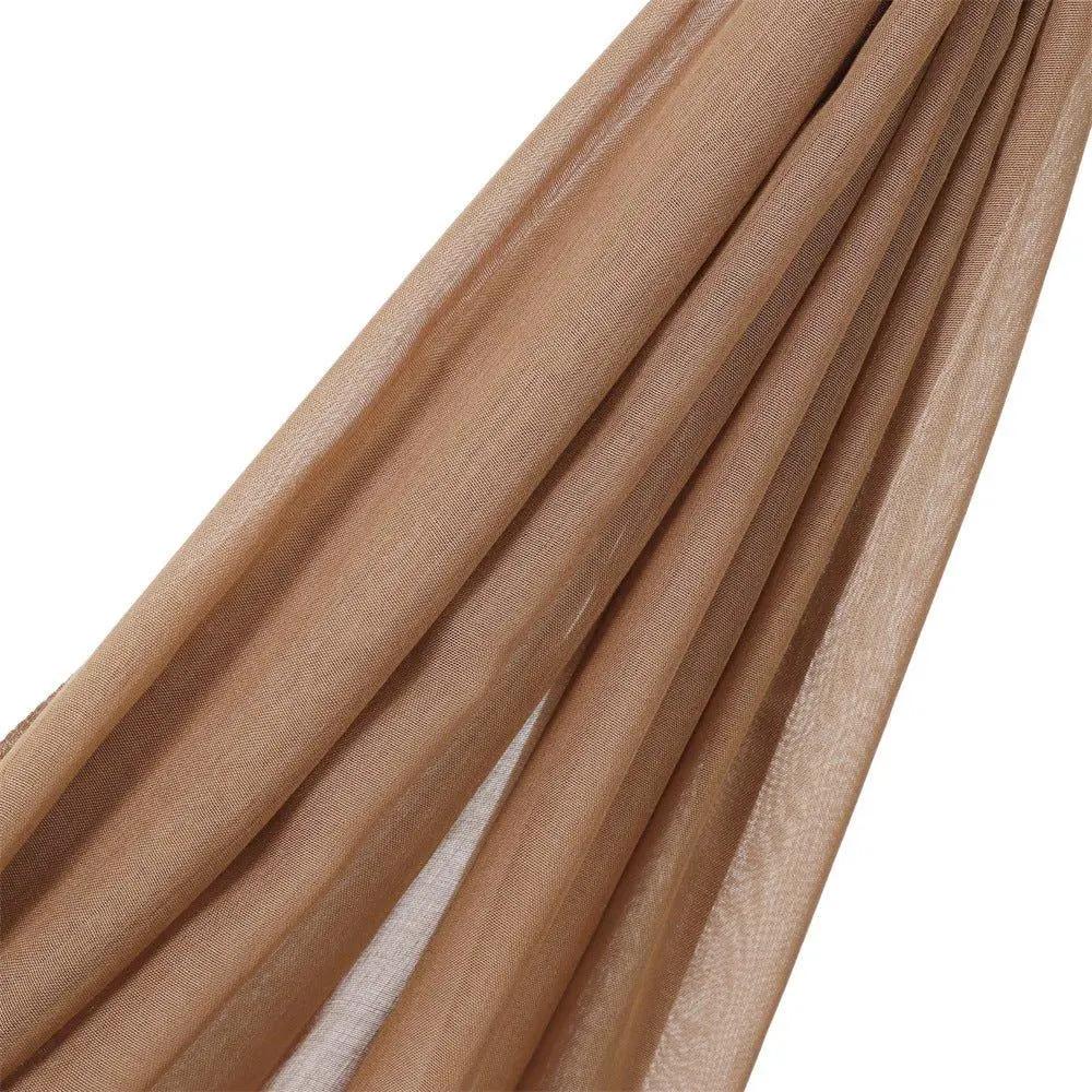 Women's elegant plain color scarf Multicolor (black, brown, white, pink)Lightweight Breathable Muslim Hijab Scarf, Fashionable Plain Woven Fabric, All-Season Casual Elegant Multifunctional ShawlSuitable for pairing abaya with long robes