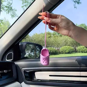 Creative and Playful Car-Themed Hole Shoes Decorative Pendant – Mini Car-Shaped Slippers, Cute Hanging Ornament