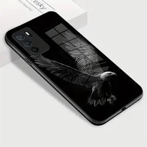Soaring eagle pattern design suitable for OPPO A9 (2020),A15,A35,A15s,A16,A16s,A54s,A16k,A16e,A17,A17k,A3,A8,A31,A38,A18,A39,A57 (2016),A3Pro,A3x,A3,A3s,A12e Hard Case Glass texture Simple design Phone Case