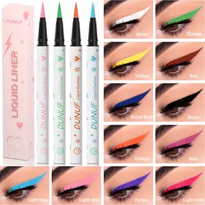 DUNUF Matte colored eyeliner liquid pen, with multiple color options, long-lasting and vivid color, water-resistant, sweat-proof and non-tarnishing. Highly recommended by makeup bloggers.