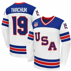 Men’s #19 Tk#chukk White 2026 Away Replica Hockey Jersey,  Birthday Gifts for Hockey Fans