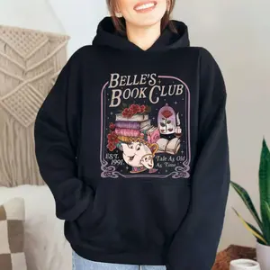 Belle's Book Club Shirt, Tale As Old As Time Belle’S Book Cafe Sweatshirt, Belle Princess Book Hoodie, Unisex Sweater Pullover Tee