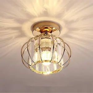 Nordic Crystal Ceiling Light, Luxury Pendant Lamp, Wall Wiring Design, Indoor Lighting, Suitable for Hallway, Entryway, Balcony, Bedroom