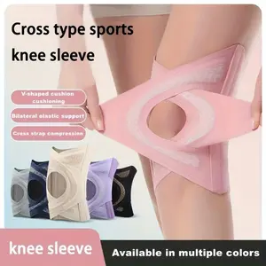 Stay Strapped! 1/2Pcs Thin Knee Sleeves with Cross Straps, Elastic Compression Fit for Running & Gym, Non-Slip Breathable Support for Your Toughest Workouts
