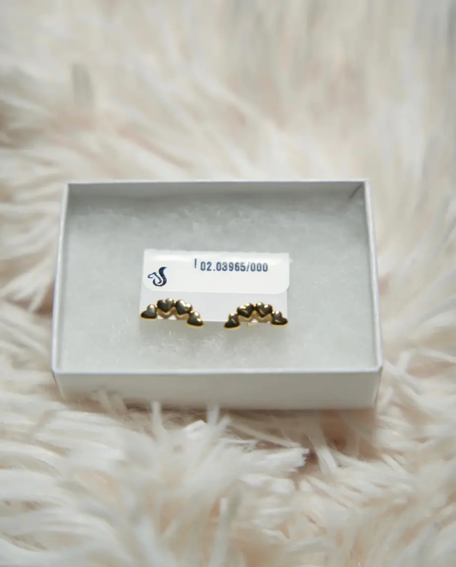 SD 18k Gold Layered Heart Cluster Earring