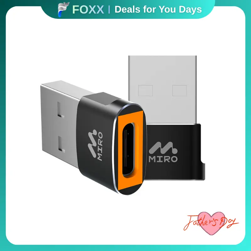 【U5】Miro Type-C to USB-A Adapter – 2.0A Fast Charging, Compatible with All Devices, Compact & Travel-Friendly, Perfect for Office, Home & On-the-Go Use, Reliable & Handy, Thoughtful Tech Gift for Students, Professionals & Holidays