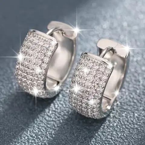 Unisex Shiny Zircon Stud Earrings, Hip Hop Style Earrings, Fashion Jewelry for Men and Women, Statement Accessory for All Occasions, Brilliant Stud Earrings, Fashionable Jewelry Accessories, Studs Earrings