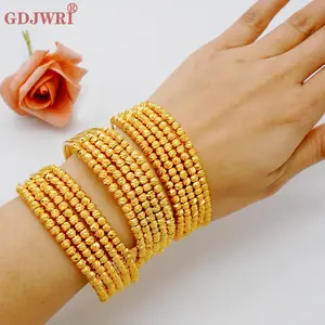 Luxury Classic Copper Gold Color Bracelet Dubai Saudi Trendy Bangle Bracelet For Bridal Bracelet Arabic Jewelry