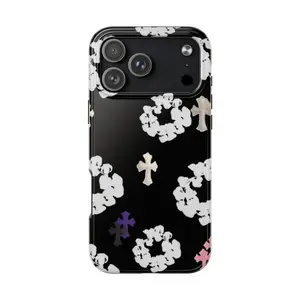 Authentic Grunge Streetwear Distressed Cross Pattern Ultimate Protection Tough Shockproof Phone Case for iPhone 11 12 13 14 15 16 17 Pro Max Plus